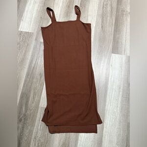 The Drop Brown Sleeveless Maxi Dress